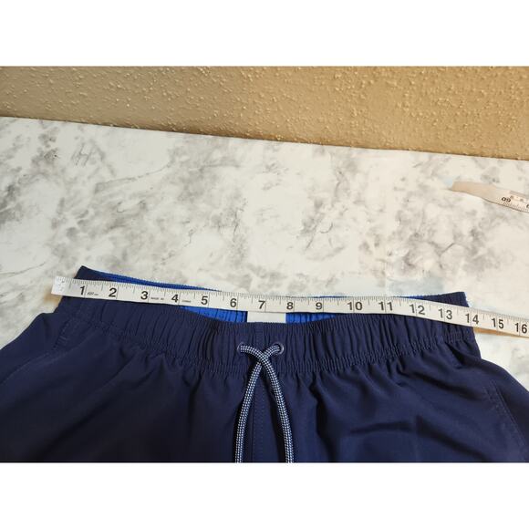 Nike Mens Navy Blue Solid Elastic Waist High Rise Trunks Swim Shorts Size Medium - Picture 5 of 7